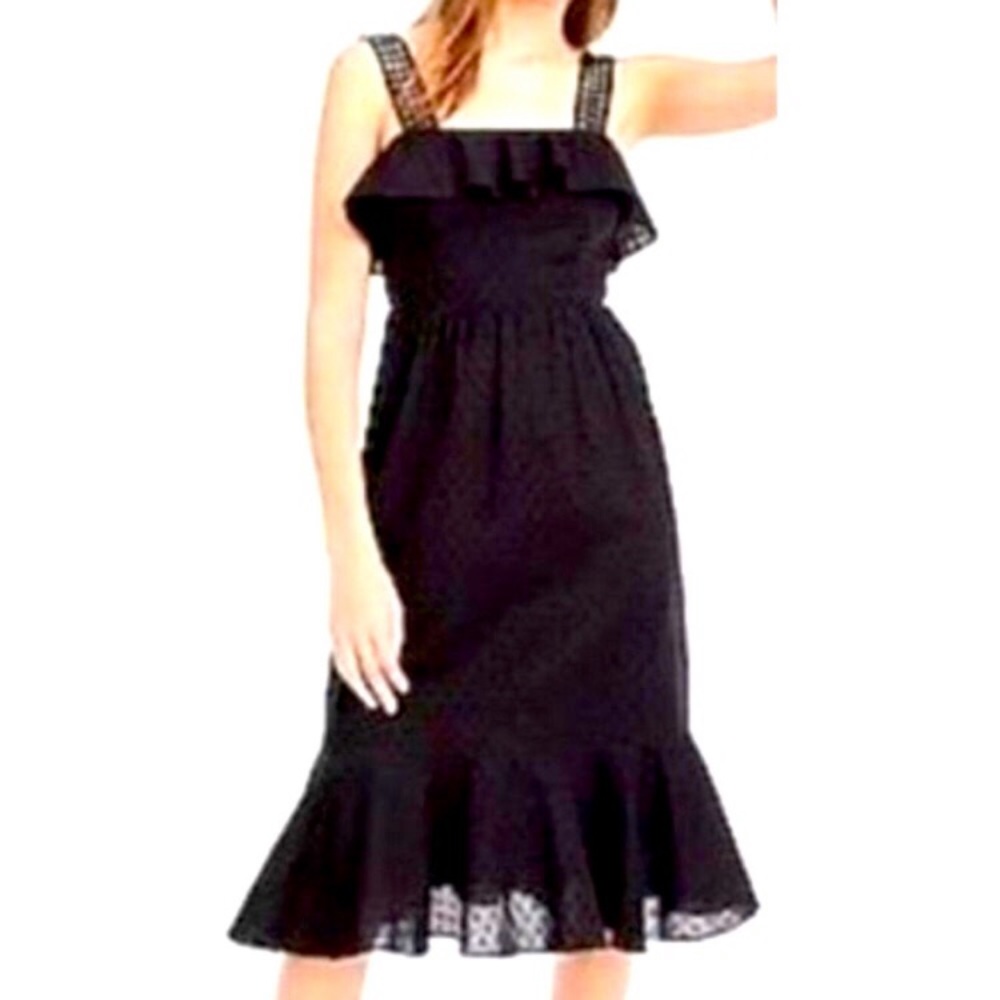 J Crew black eyelet lace dress